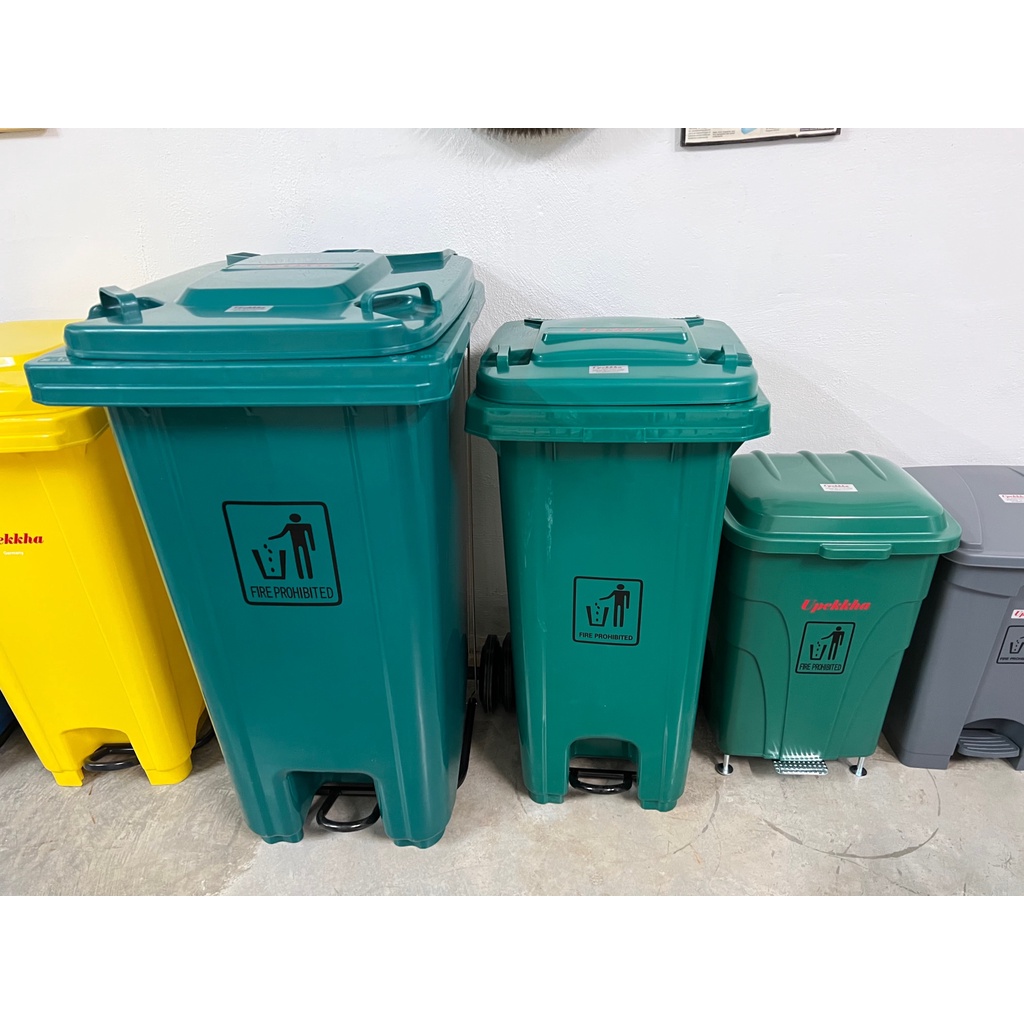 Upekkha Industrial Garbage Bin 240L,120L,70L (Green Colour) | Shopee ...