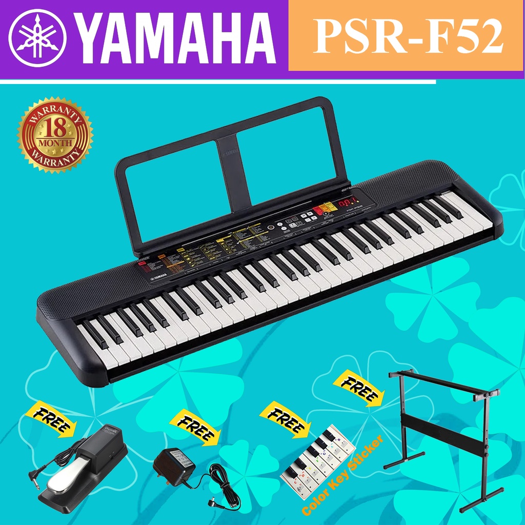 Yamaha PSR-F52 61 Keys Electronic Portable Keyboard With Piano Stand ...