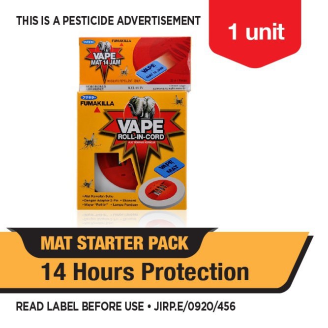 VAPE MAT 14 JAM Refill with RollinCord Mat Vaporiser (30 Pcs