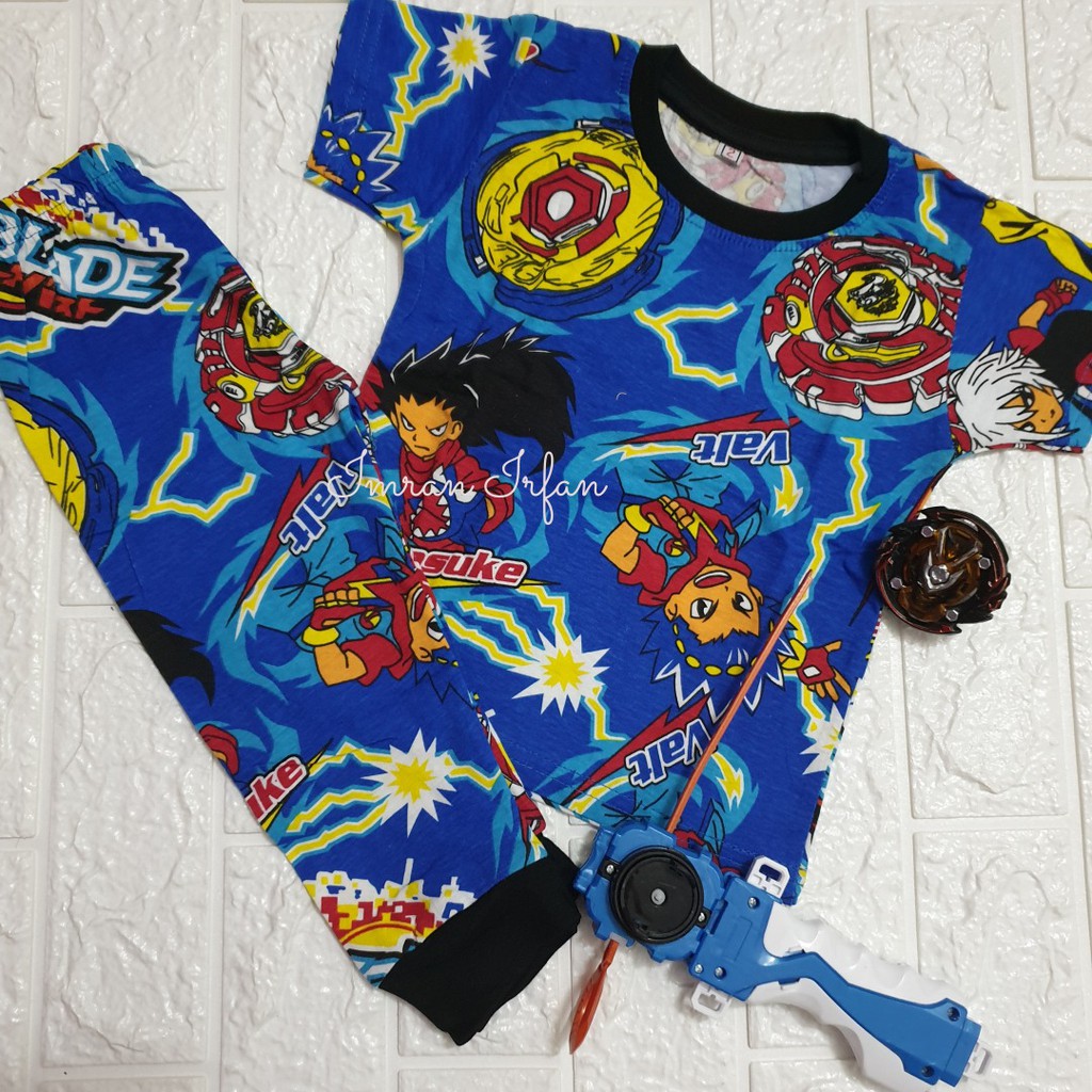 Pyjamas Kids Beyblade Design Baju Tidur Budak | Shopee Malaysia