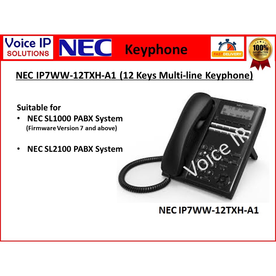 NEC Digital Keyphone IP7WW12TXHA1 12 Keys Multiline Keyphone for NEC