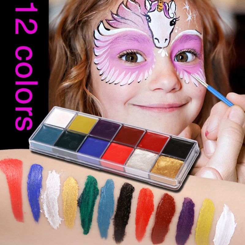 Professional Face Painting Kit - 12 Colors, Malaysia