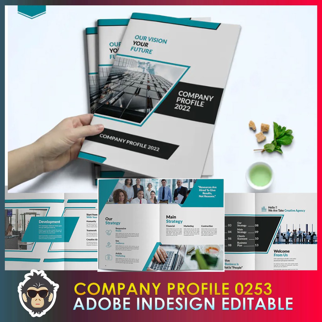 14 Pages New Design Company Profile Adobe Indesign | Shopee Malaysia