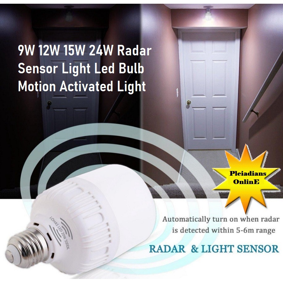 👉 READY STOCK 👉🇲🇾 9W 12W 15W 25W Radar Sensor Light Led Bulb Motion