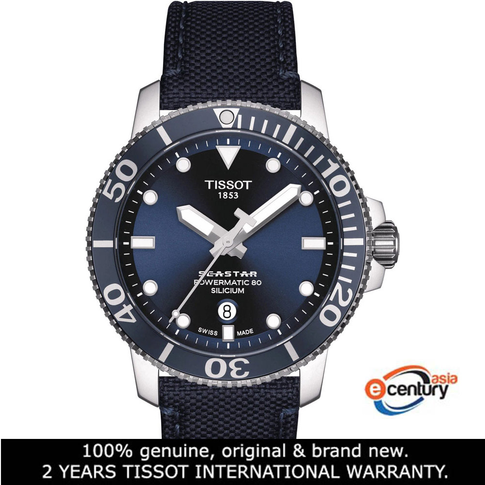 Tissot T120.407.17.041.01 Men s T Sport Seastar 1000 Powermatic 80 Silicium Blue Fabric Strap Watch Shopee Malaysia