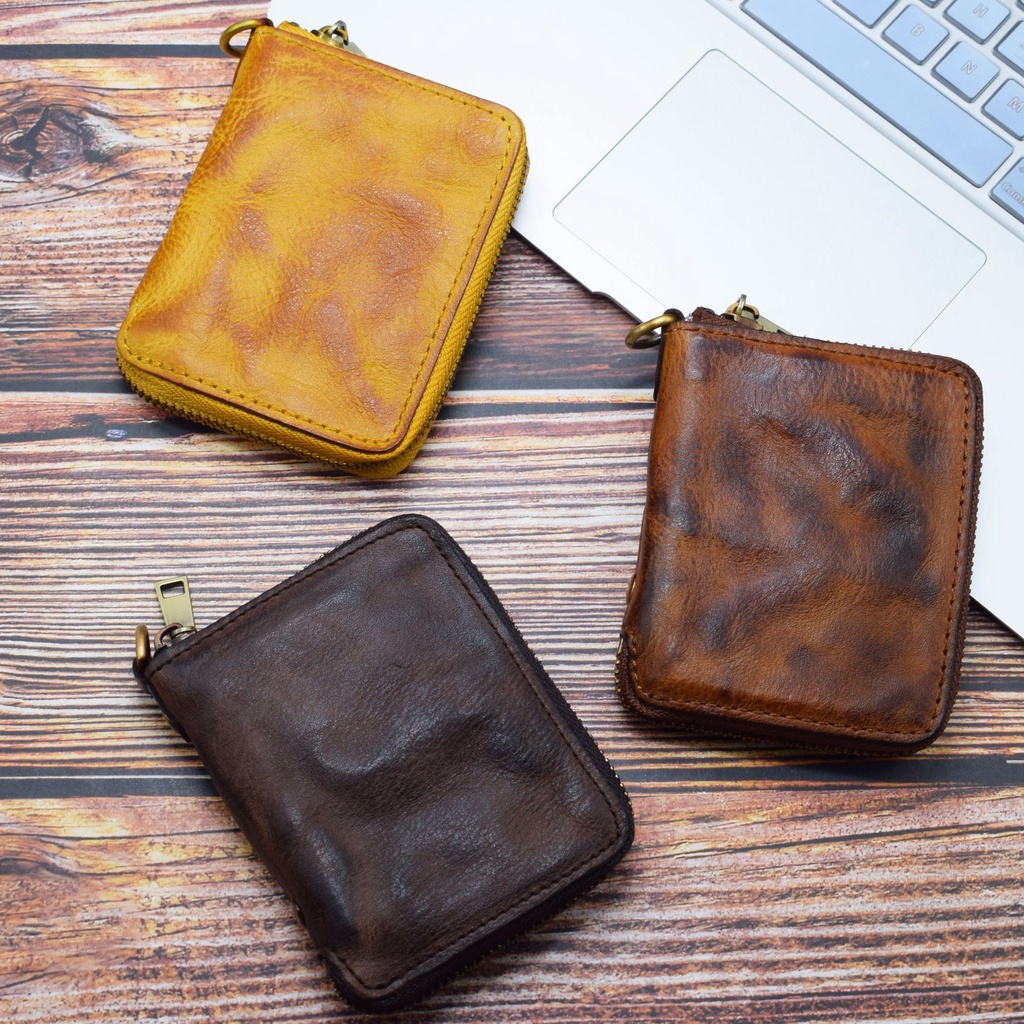 Men's Folded Wallet (Narrow Type) - Chevron-S Inden Japan