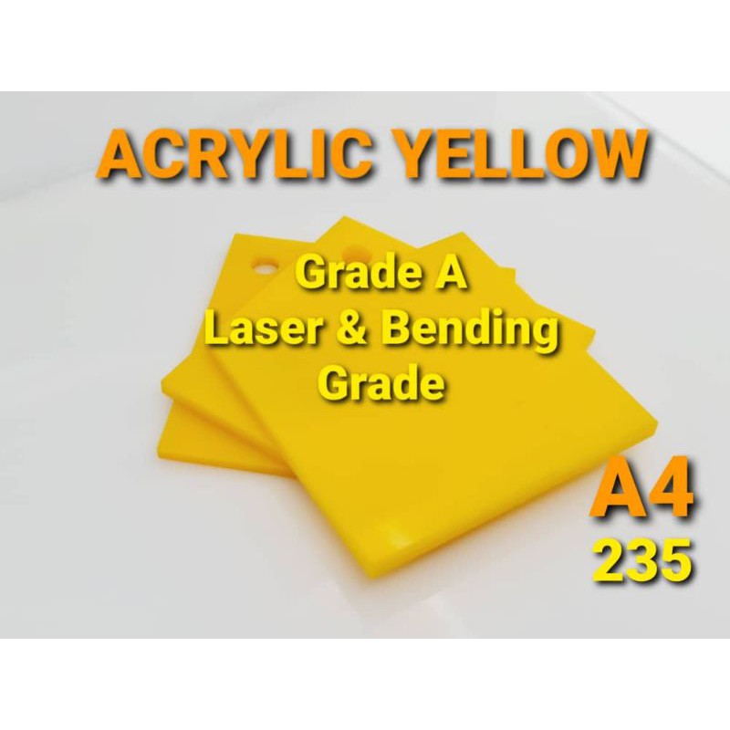 Acrylic Sheet Yellow A4 Size 2mm Shopee Malaysia