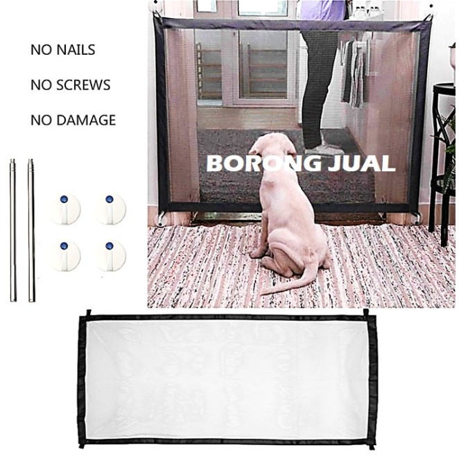Magic Mesh Pet Gate Enclosure Fences Puppy Dog Net Guard Safety Door Barrier Shopee Malaysia