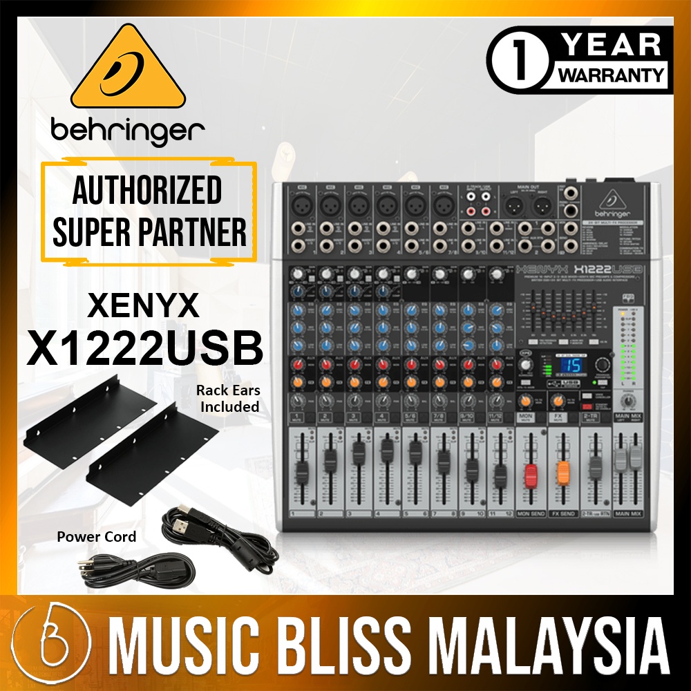 Behringer XENYX X1222USB 12channel Mixer with USB and Effects