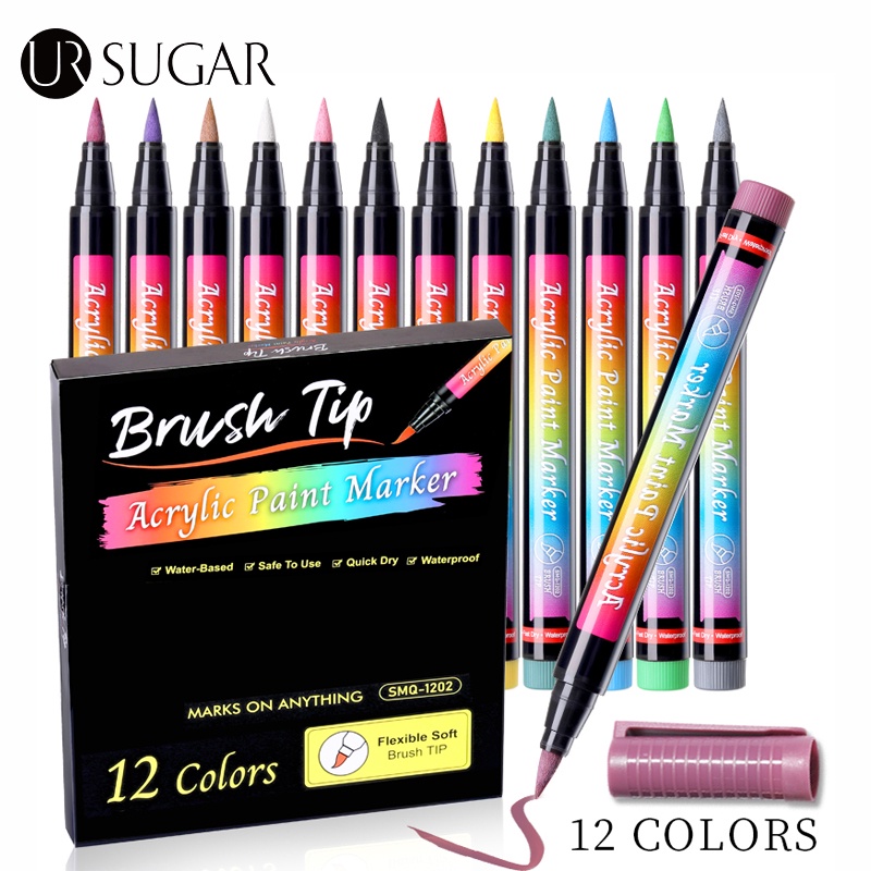 UR SUGAR 12Pcs/Set Nail Graffiti Pen 3D Nail Art DIY Nail Polish Pen