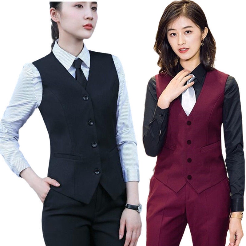 Women's Vest Short Business Suit Vest Waistcoat Slim Slimming Work