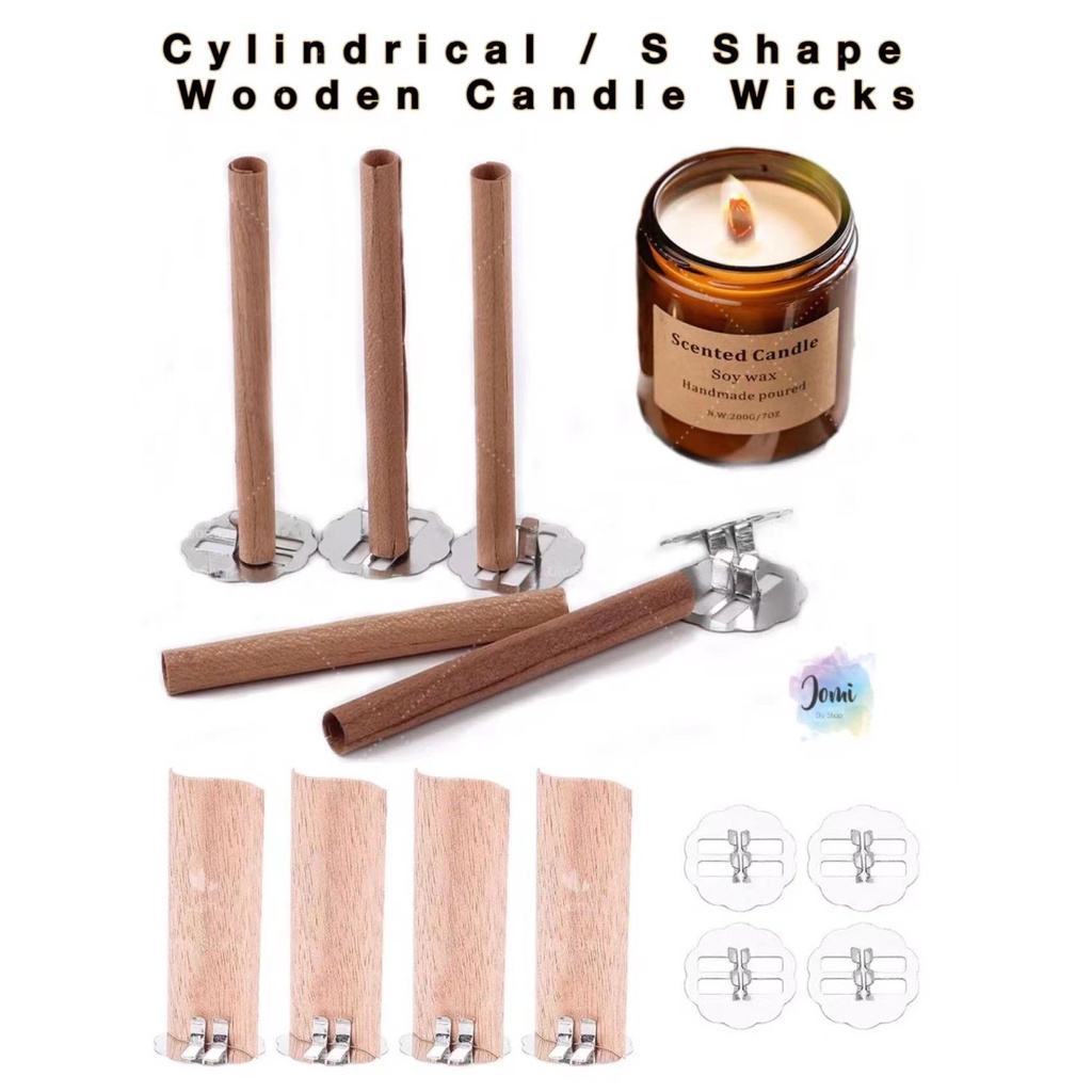 Candle Making Wooden Wick Cylinder / S Shape Wax Candle Works Core