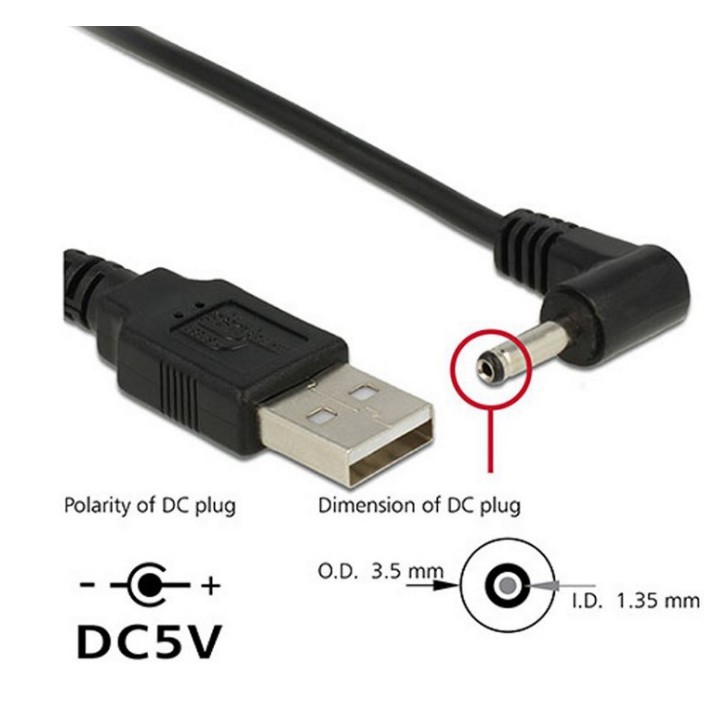 Cable USB A Conector 3.5 Mm Con ángulo De 90 Grados - Para Cargar Dispositivos Nokia, 3 Pies De Largo