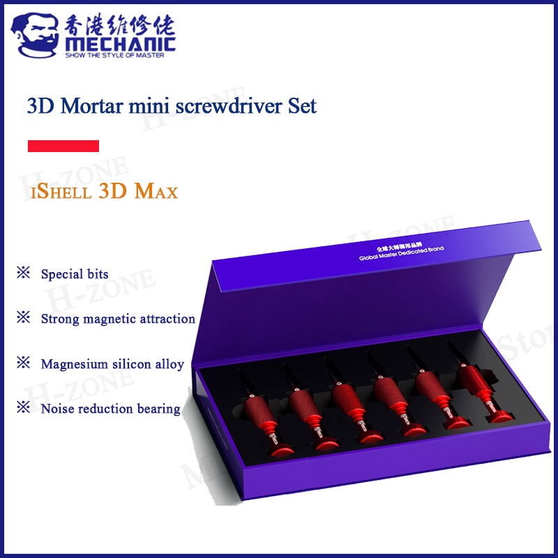 Mechanic iShell 3D Red Magnetic Precision Screwdriver Set Steel Gun Y ...
