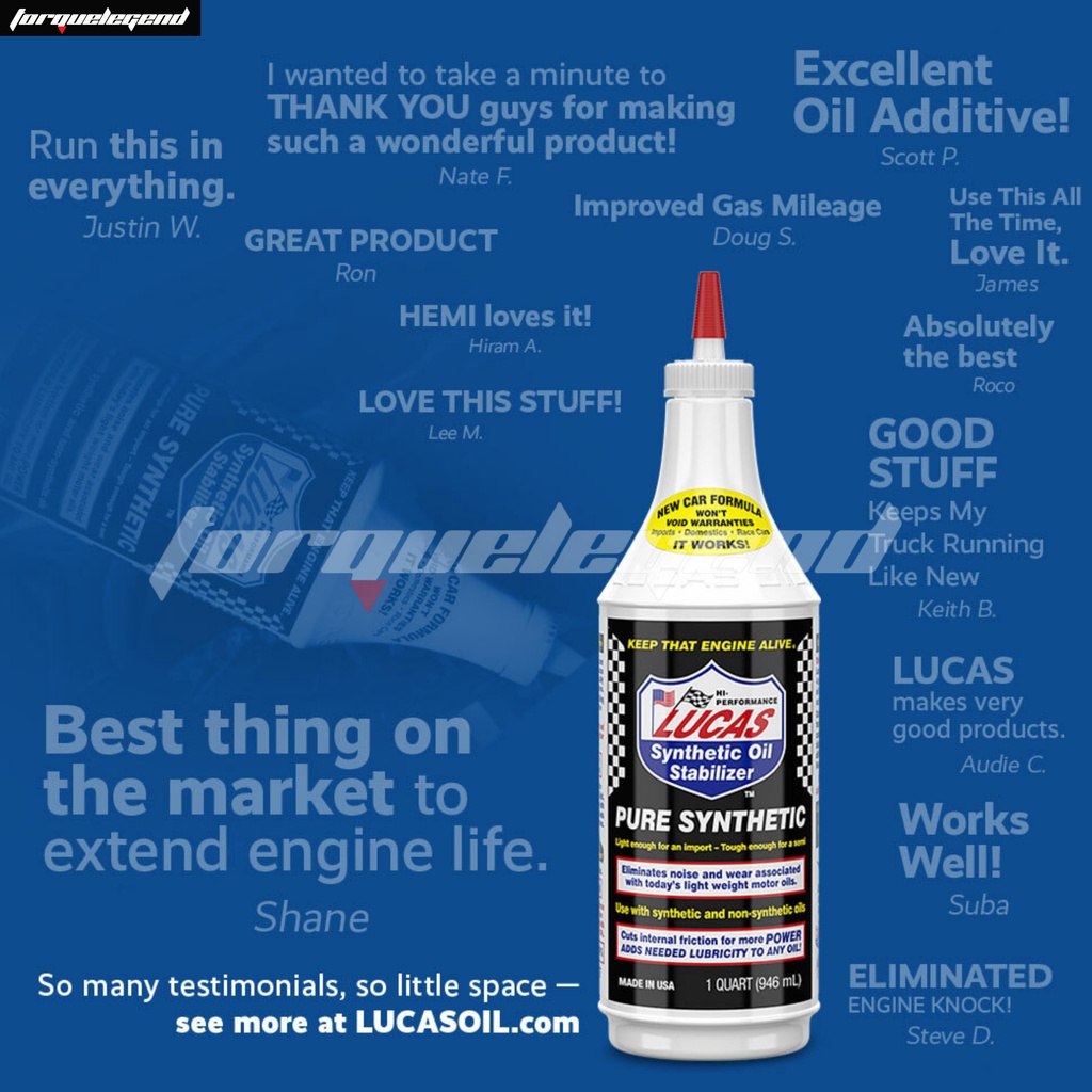 LUCAS OIL PURE SYNTHETIC OIL STABILIZER MADE FROM USA 100 GENUINE