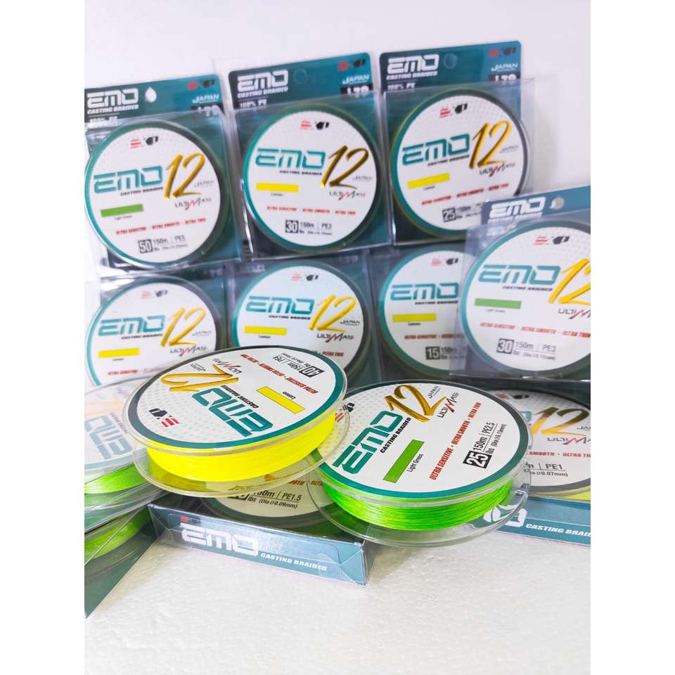 EXP EMO X12 PLY (FREE LURE & LEADER LINE) 150m ULTRA SENSITIVE