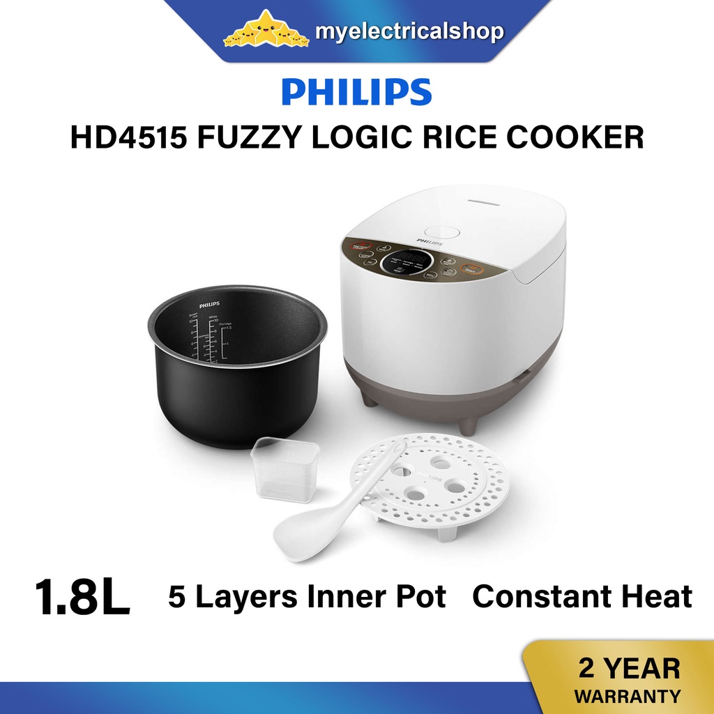 Philips HD4515 Daily Collection Fuzzy Logic Rice Cooker (1.8L) Shopee