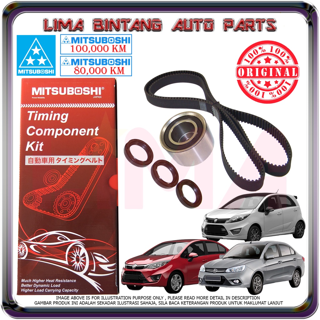 Proton Iriz , Persona VVT , Saga VVT Timing Belt Kit Set Mitsuboshi