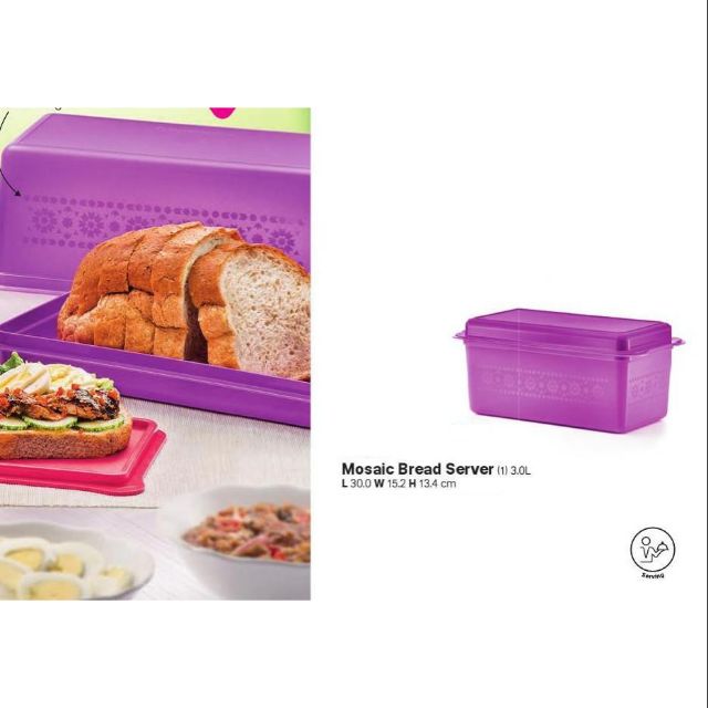 Tupperware Purple Mosaic Bread Server | Shopee Malaysia