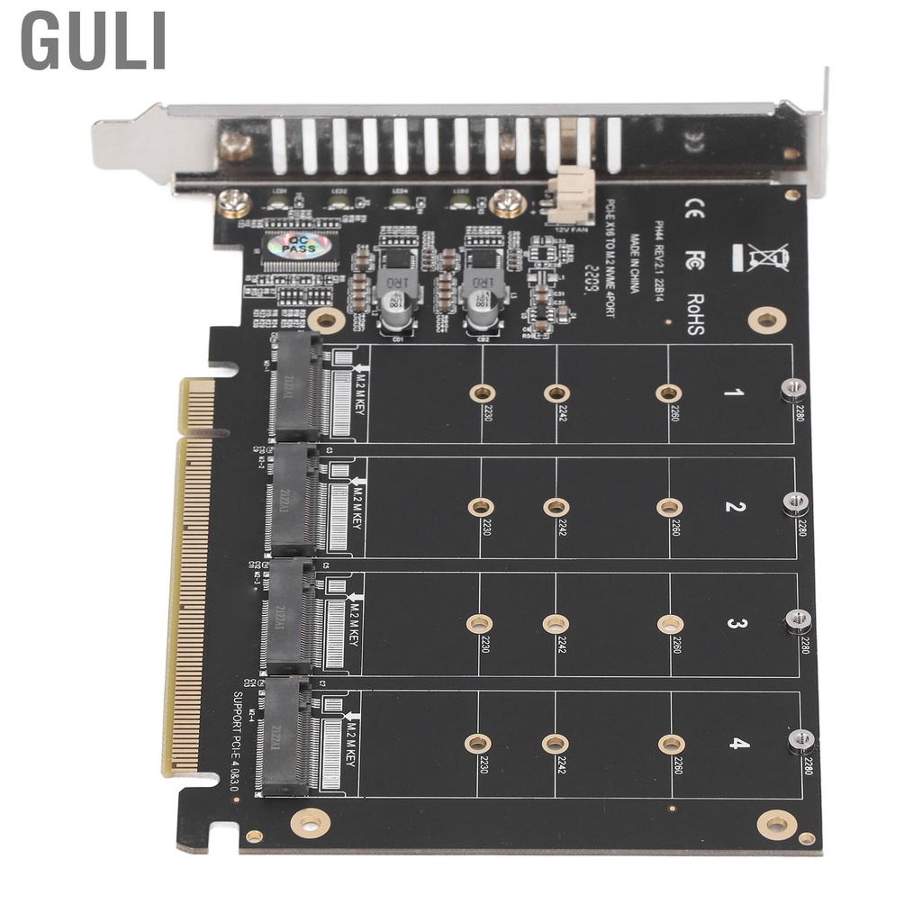 Guli M.2 NVME SSD to PCIE X16 Adapter 4 Port High Speed 4x32Gbps Soft ...