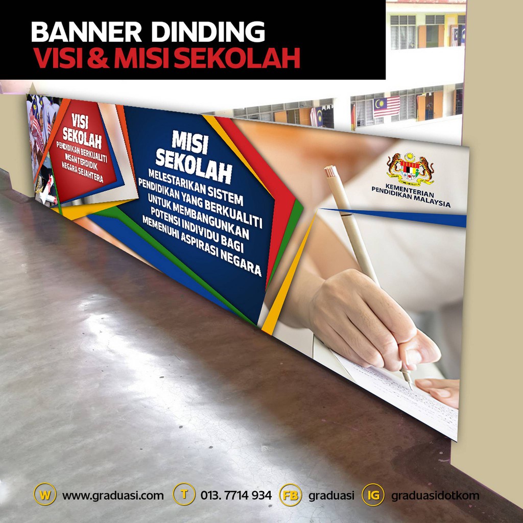 Banner Dinding Sekolah Misi And Visi Sekolah Sekolah Ceria Keceriaan