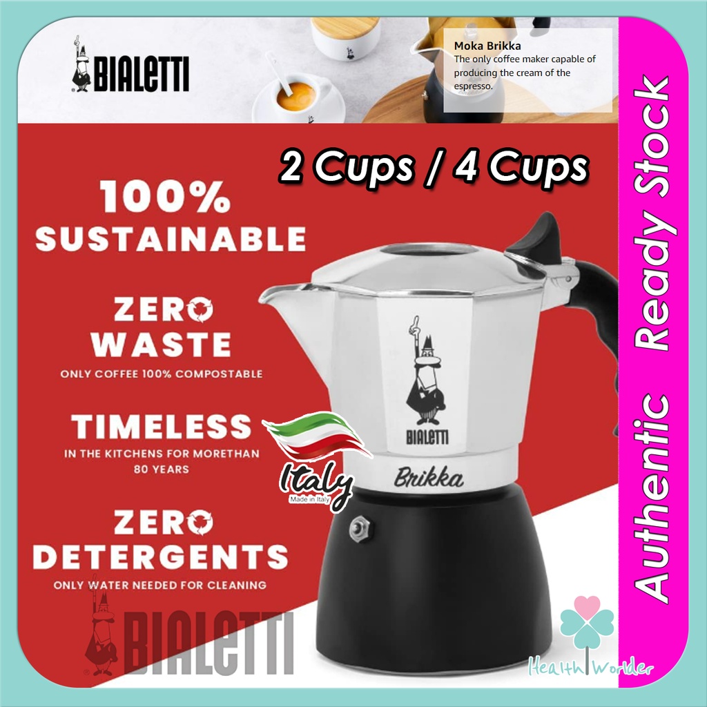 Bialetti New Brikka, Moka Pot Only Stovetop Coffee Maker Capable