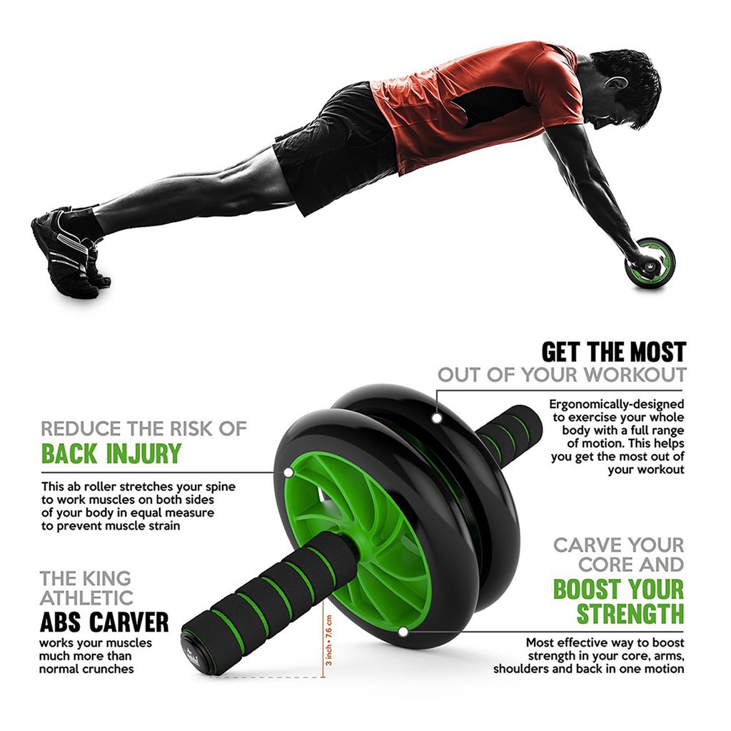 LIMITED Free Knee Mat Quality AB ABs Wheel Roller Abdominal Muscle Gym  Fitness