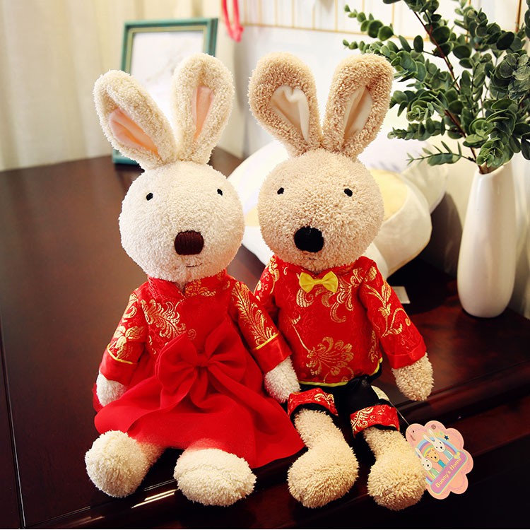 Le Sucre Bunny Rabbit Traditional Chinese Wedding Dress Plush Toy ...