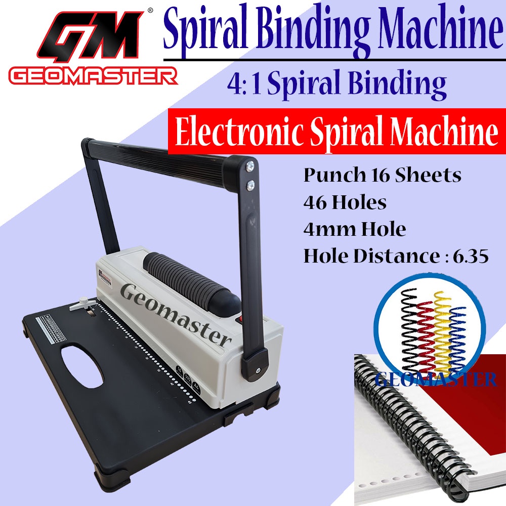 Geomaster Electric Spiral Binding Machine 41 Electronic Binding