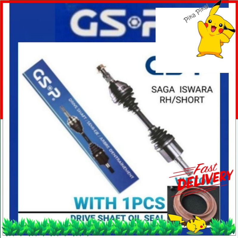 1 YEAR WARRANTY SAGA ISWARA DRIVE SHAFT RH/SHORT AUTO & MANUAL GSP