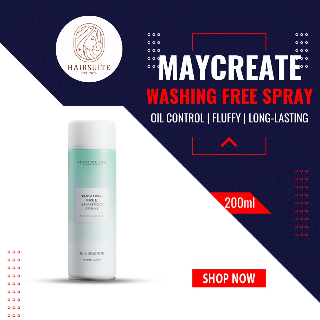 Maycreate Washing Free Shampoo Instant Dry Wash Hair Spray Smooth