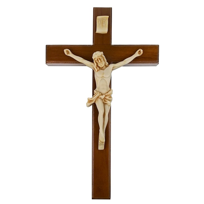 KAYU Natural Teak Wood Wall Hanging Cross Corpus Jesus Inri Statue ...