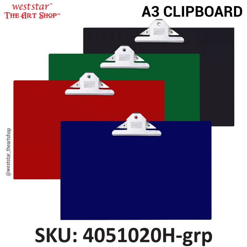 A3 Clipboard Jumbo Clip Horizontal [Weststar The Art Shop] Shopee