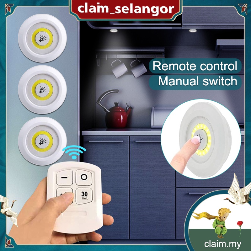 🔥🔥3Pcs LED Puck Light Dimmable Remote Control Night Light Kitchen