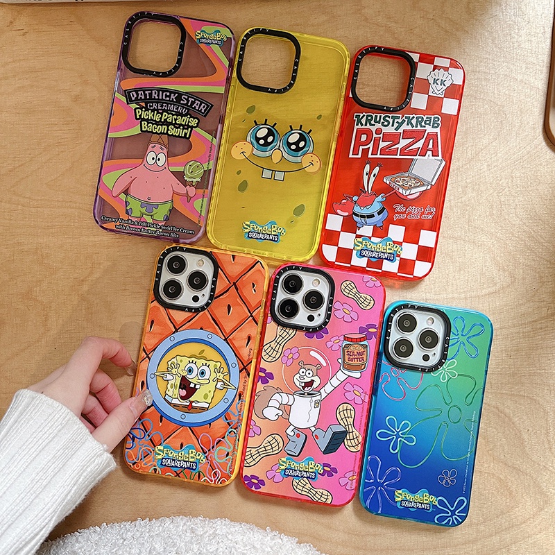 Cute SpongeBob Series Casetify Phone Case For iPhone 15 14 13 12 11 Pro Max  Case Shockproof Protect Soft Cover