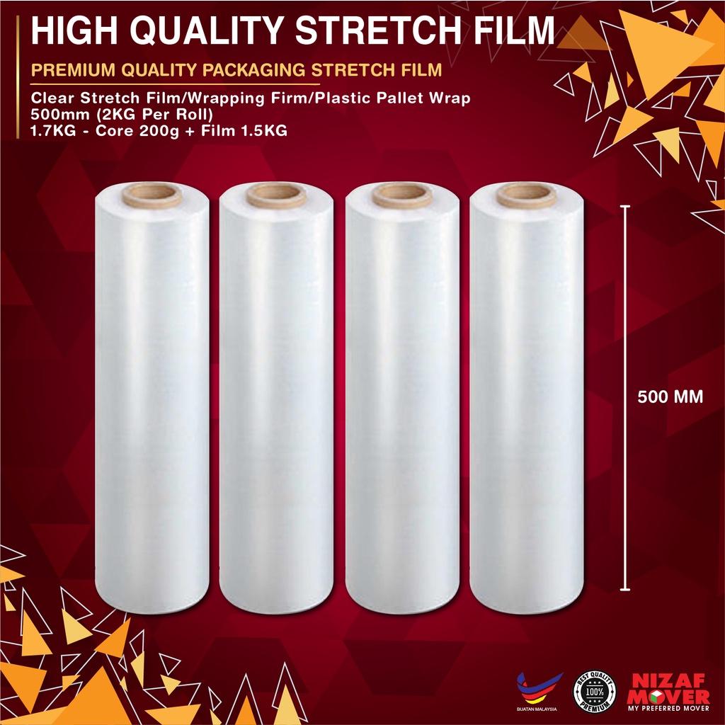 Clear Stretch Film/Wrapping Firm/Plastic Pallet Wrap 500mm