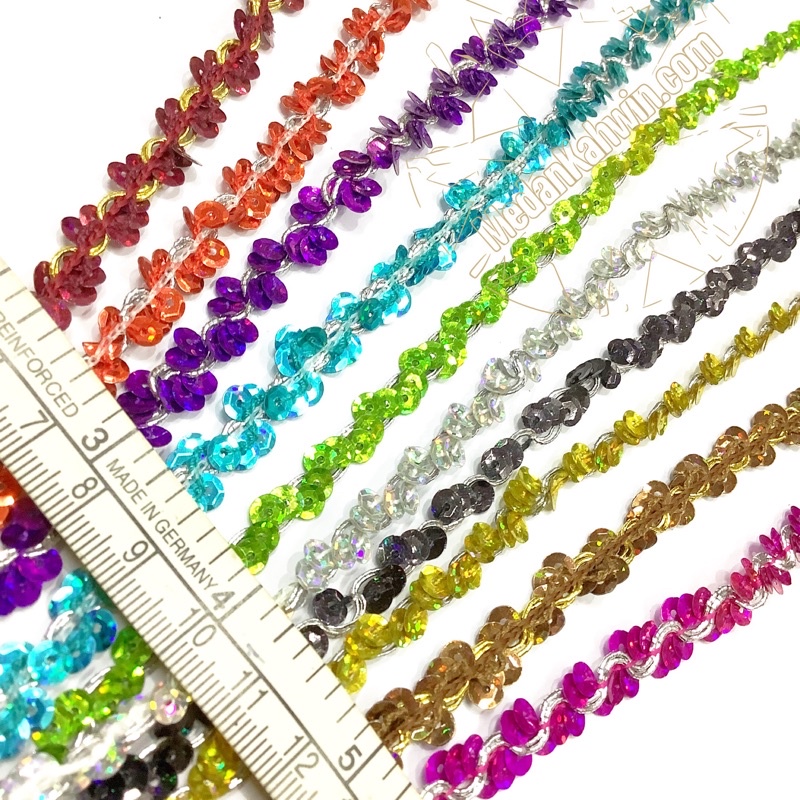 #RL2276A (meter) Lace Labuci Hiasan Fancy Sequin Border Lace @ 10 ...