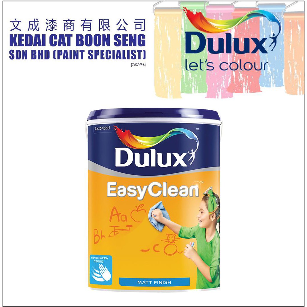 ICI Dulux Easy Clean 5L WHITE | Shopee Malaysia