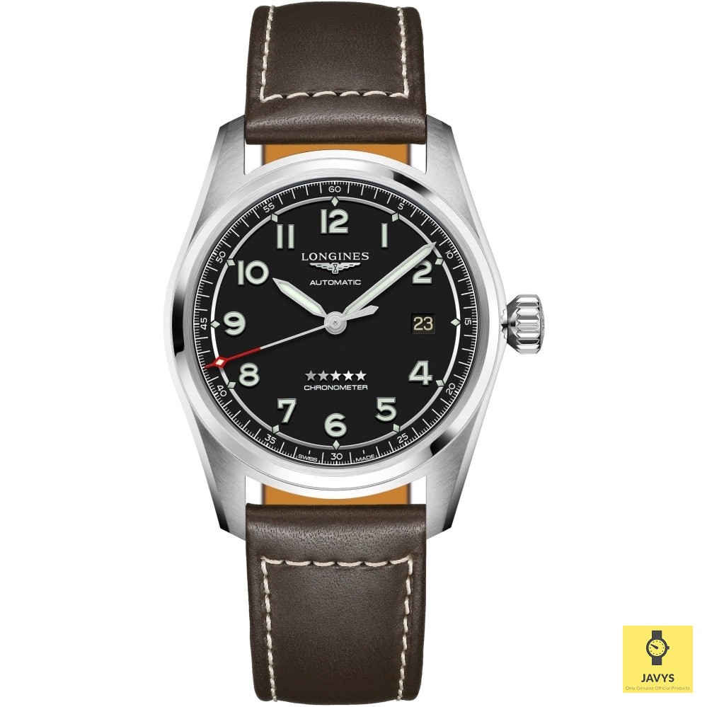 LONGINES Watch L3.810.4.53.0 L38104530 Men s Spirit Automatic Chronometer COSC 40mm Leather Strap Brown