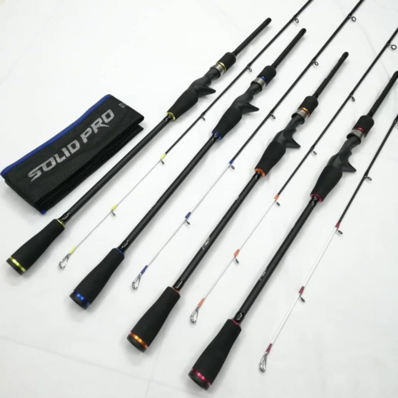 SOLID FIBERGLASS) JORAN PANCING SPINNING CASTING BLUE EYES SOLID PRO  5'6-7ft FISHING ROD WITH EX STRONG JOINT SYSTEM