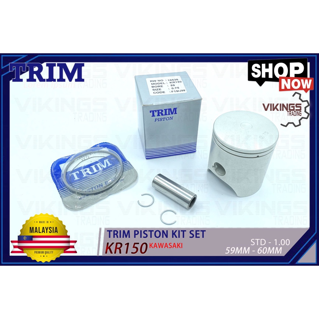 [PAKU SILANG] KR KR150 TRIM MALAYSIA STD-100 PISTON+RING+PIN+CLIP KIT ...