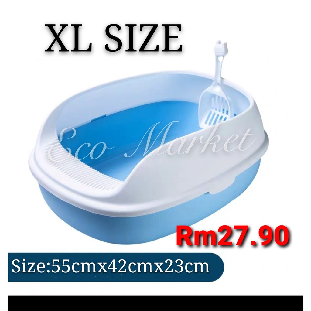 ()XL Size Cat Litter Tray [without scoop](55cmx42cmx23cm) Shopee Malaysia