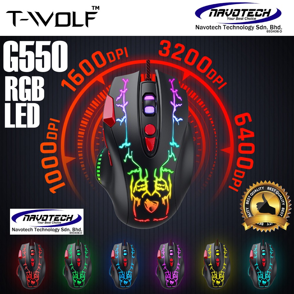 TWOLF Gaming Mouse Wireless Q13 Rechargable Battery Wireless Mouse