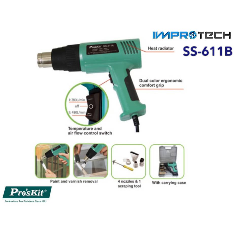 PROSKIT Heat Gun Set 240V/1500W Shopee Malaysia