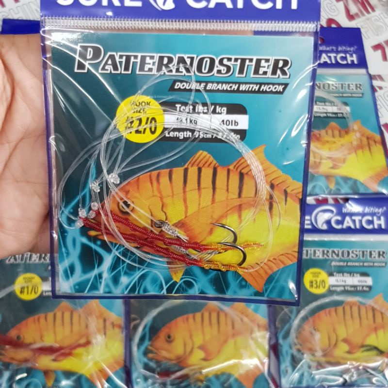 5 PACK Perambut Laut Dalam SureCatch Paternoster Double Branch Rig With ...