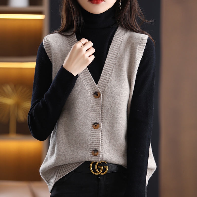 Vest Women Solid Color Knitted Sleeveless New Stacking | Shopee Malaysia