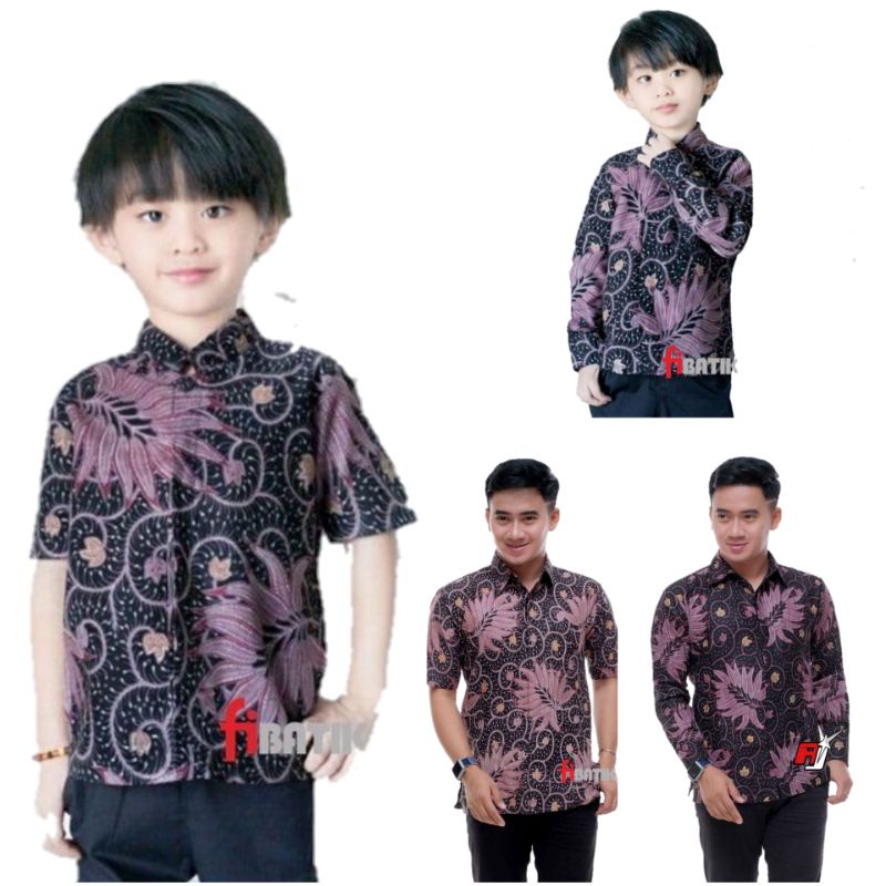 UNGU New Couple sweet || Couple BATIK Father And Boy BATIK Purple BATIK ...