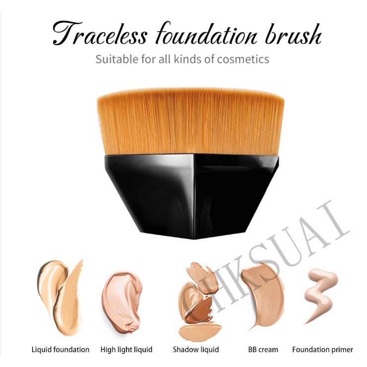 Foundation Makeup Brush Flat Top Kabuki Hexagon Face Blush Liquid
