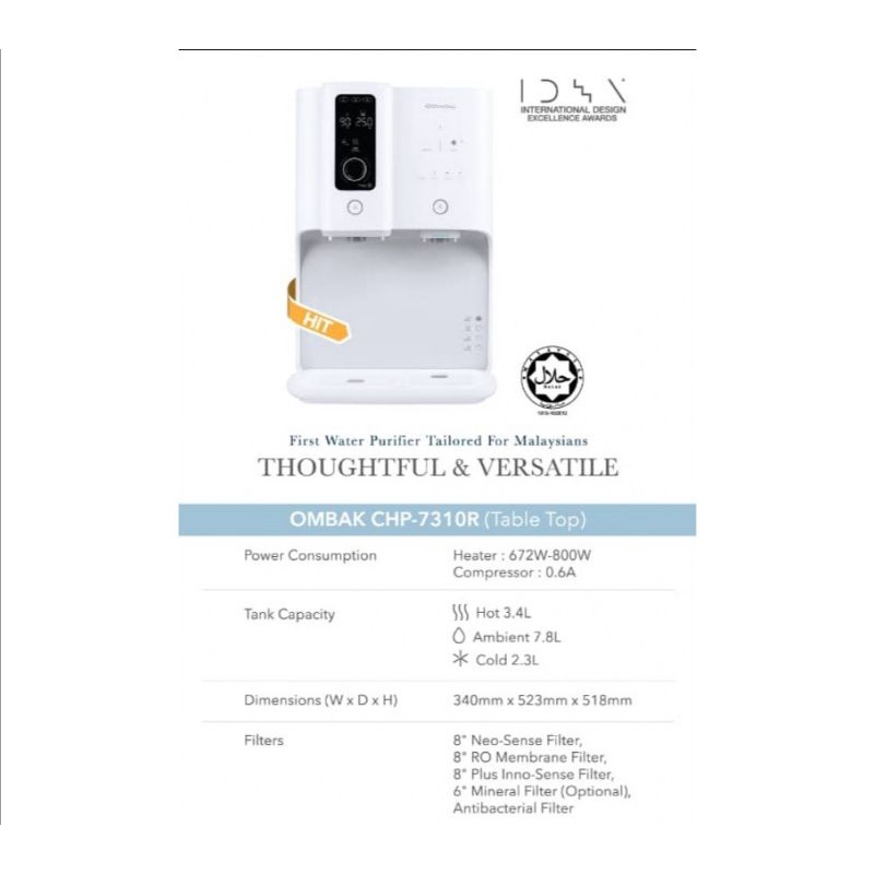 Coway Ombak CHP 7310R Water Purifier HALAL penapis air All Filter ARE Brand New Shopee Malaysia