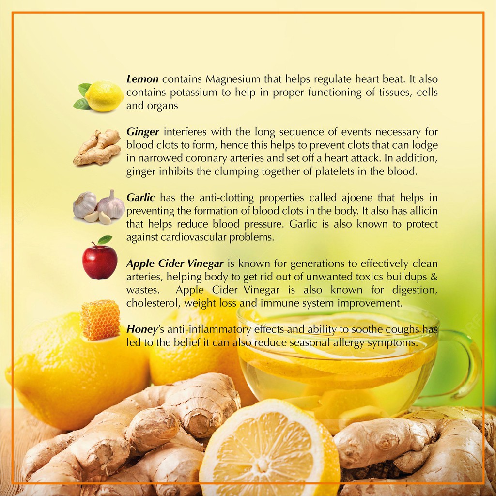 Ginger garlic lemon apple cider vinegar and honey benefits best sale